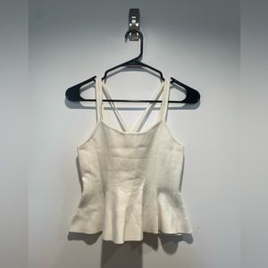 S Maeve Peplum Crop Tank in Cream